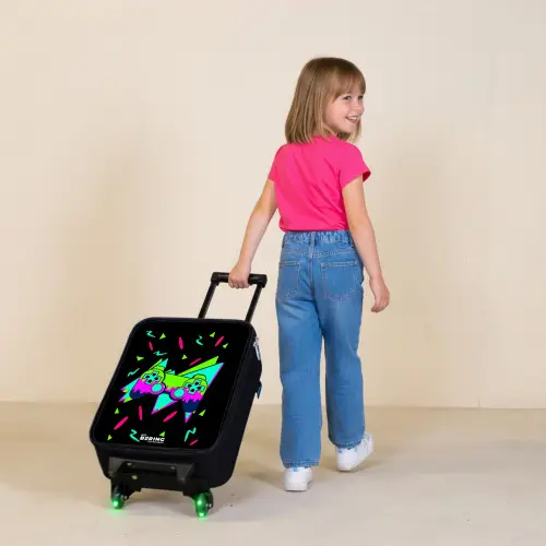 Neon controller op zwart Kinderkoffer - Zwart klein -sfeer1