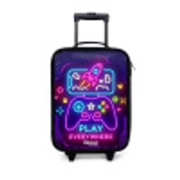 Neonillustratie met een controller Kinderkoffer - Zwart klein -3d