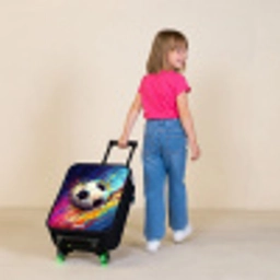 Neon - Voetbal - Kleurrijk Kinderkoffer - Zwart klein -sfeer1