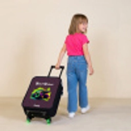 Neon Wheels Kinderkoffer - Zwart klein -sfeer1
