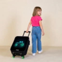 Neontractor op zwarte ondergrond Kinderkoffer - Zwart klein -sfeer1