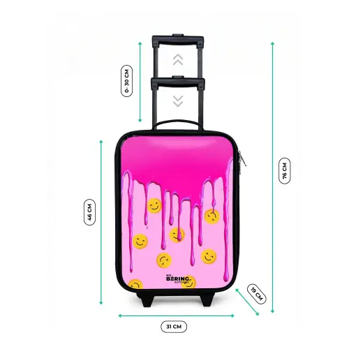 Verf - Smiley - Roze Kinderkoffer - Zwart klein -productfoto_formaten