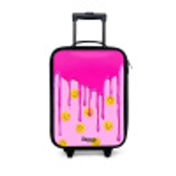 Verf - Smiley - Roze Kinderkoffer - Zwart klein -3d