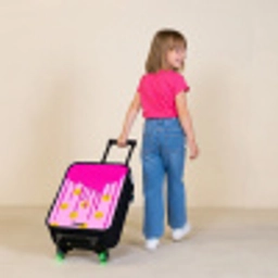 Verf - Smiley - Roze Kinderkoffer - Zwart klein -sfeer1