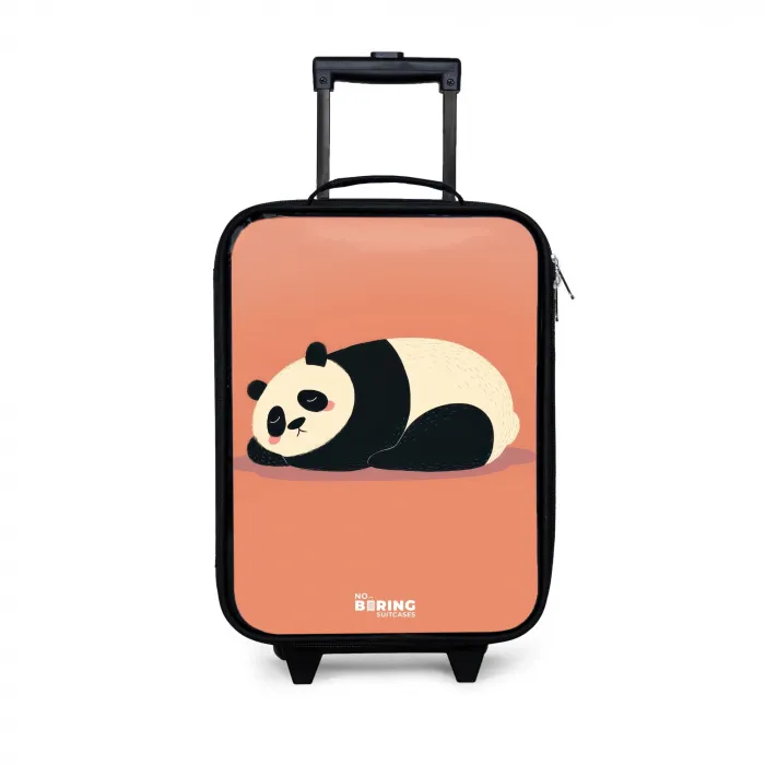 Panda - Slapen - Oranje Kinderkoffer - Zwart klein -3d