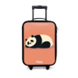 Panda - Slapen - Oranje Kinderkoffer - Zwart klein -3d
