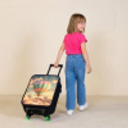 Pastel skyliner Kinderkoffer - Zwart klein -sfeer1