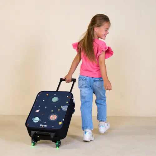 Patroon van planeten Kinderkoffer - Zwart klein -sfeer1
