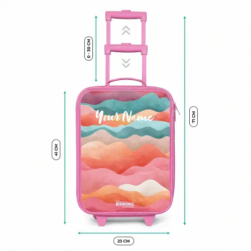 Abstracte golven Kinderkoffer - Roze klein -productfoto_formaten