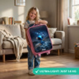 Blauw buitenaards wezentje onder sterrenhemel Kinderkoffer - Roze klein -sfeer2_EN