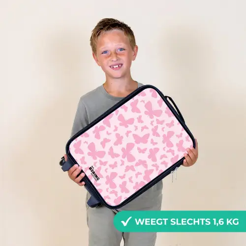 Roze vlinders Kinderkoffer - Zwart klein -sfeer4_NL