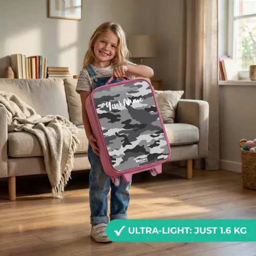 Camogrijs Kinderkoffer - Roze klein -sfeer2_EN