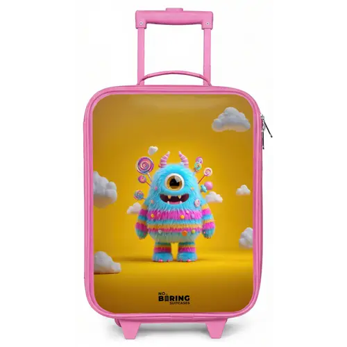 Snoep - Monster - Regenboog Kinderkoffer - Roze klein -zz3dotto