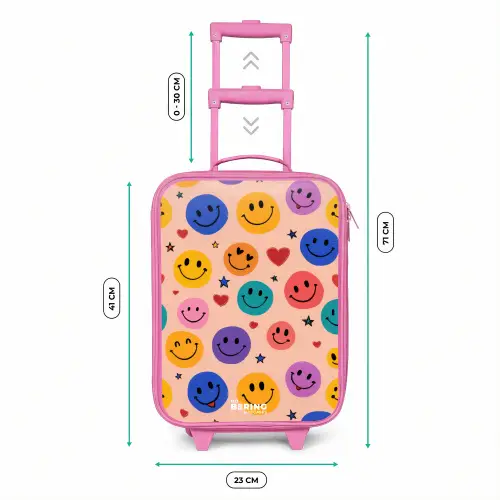 Vrolijk Smiley-patroon Kinderkoffer - Roze klein -productfoto_formaten