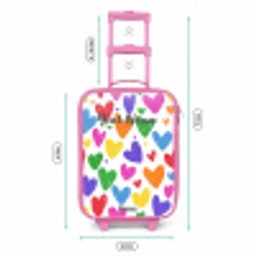 Gekleurde hartjes Kinderkoffer - Roze klein -productfoto_formaten