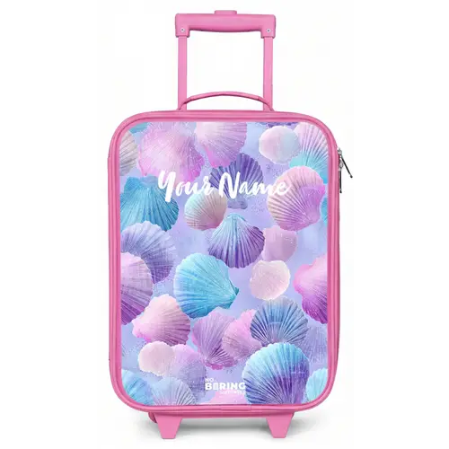 Gekleurde schelpen op een paarse achtergrond Kinderkoffer - Roze klein -zz3dotto