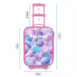 Gekleurde schelpen op een paarse achtergrond Kinderkoffer - Roze klein -productfoto_formaten