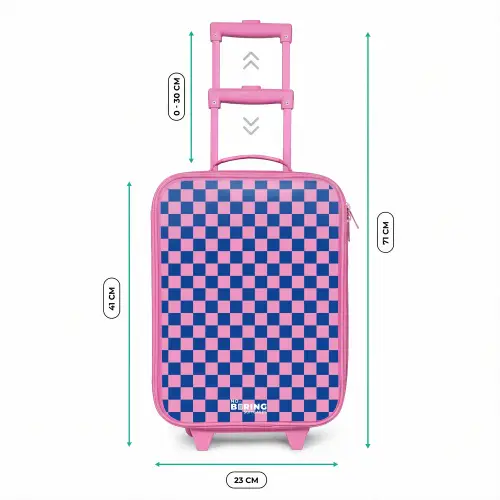 Blokjes - Blauw - Roze Kinderkoffer - Roze klein -productfoto_formaten