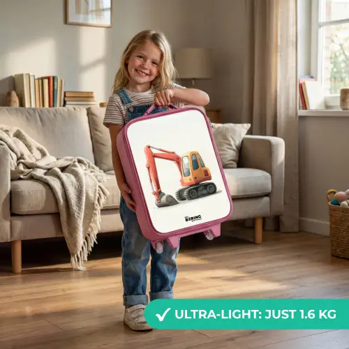 Graafmachine - Getekend - Oranje Kinderkoffer - Roze klein -sfeer2_EN