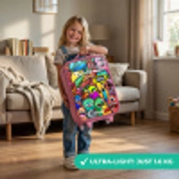 Expressief en druk patroon met monsters Kinderkoffer - Roze klein -sfeer2_EN