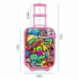 Expressief en druk patroon met monsters Kinderkoffer - Roze klein -productfoto_formaten