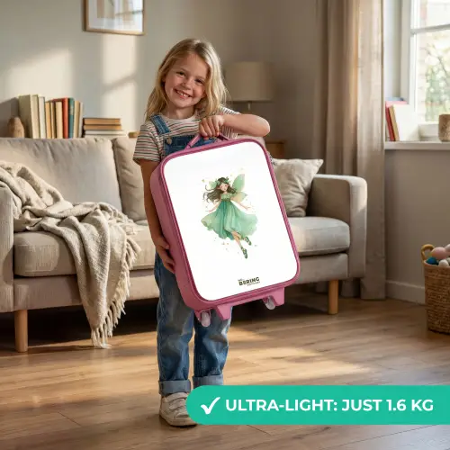Zwevende groene elf Kinderkoffer - Roze klein -sfeer2_EN