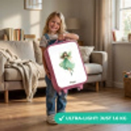 Zwevende groene elf Kinderkoffer - Roze klein -sfeer2_EN