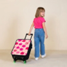 Roze bloemen Kinderkoffer - Zwart klein -sfeer1