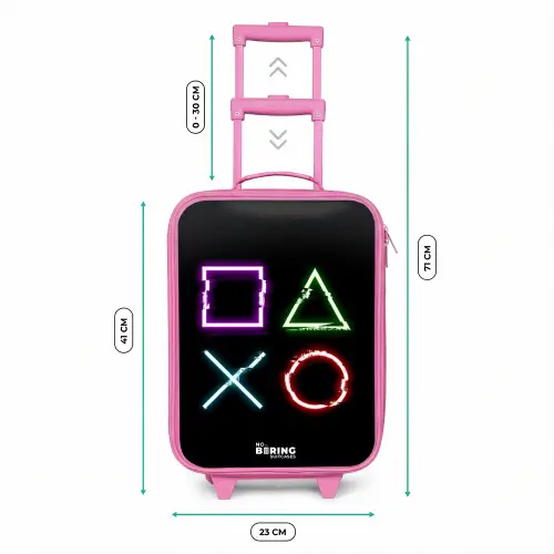 Knoppen van een gameconsole Kinderkoffer - Roze klein -productfoto_formaten