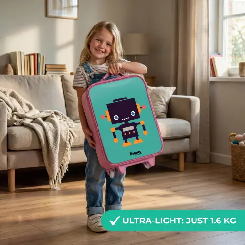 Groene robot Kinderkoffer - Roze klein -sfeer2_EN