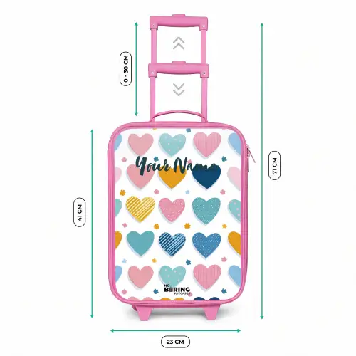 Hartenpatroon Kinderkoffer - Roze klein -productfoto_formaten