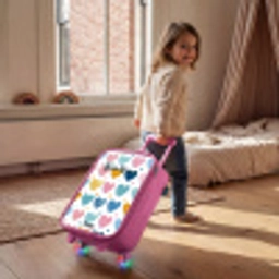 Hartenpatroon Kinderkoffer - Roze klein -sfeer1