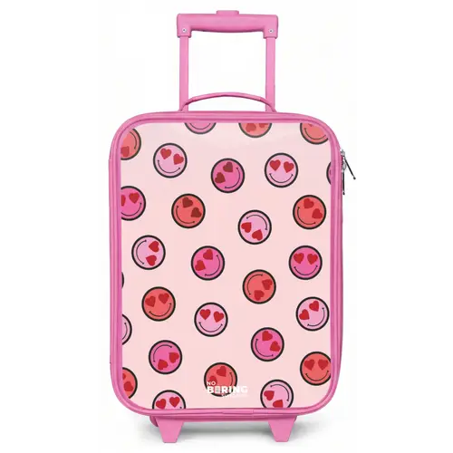 Hartje - Smiley - Patroon Kinderkoffer - Roze klein -zz3dotto