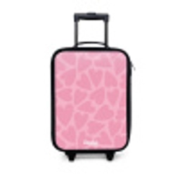Roze hartjes patroon Kinderkoffer - Zwart klein -3d