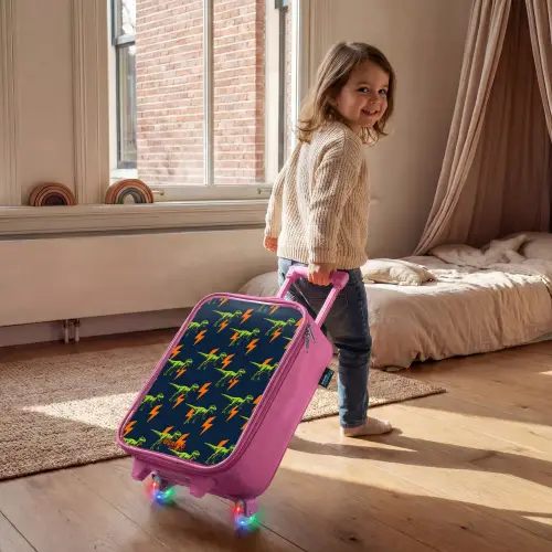 Bliksemsnelle raptors Kinderkoffer - Roze klein -sfeer1