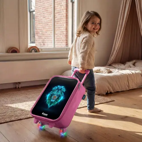 Lichtgevende leeuw Kinderkoffer - Roze klein -sfeer1