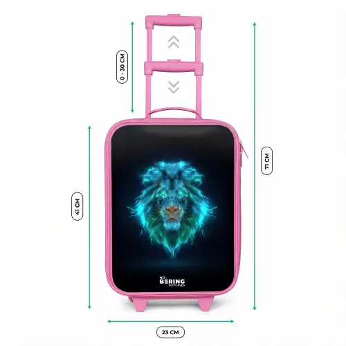 Lichtgevende leeuw Kinderkoffer - Roze klein -productfoto_formaten