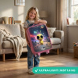Vrolijk buitenaards wezentje Kinderkoffer - Roze klein -sfeer2_EN