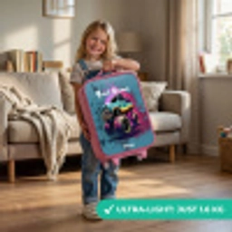 Monster Wheels Kinderkoffer - Roze klein -sfeer2_EN