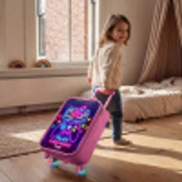 Neonbord met controller Kinderkoffer - Roze klein -sfeer1