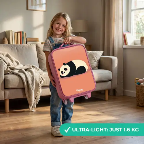 Panda - Slapen - Oranje Kinderkoffer - Roze klein -sfeer2_EN