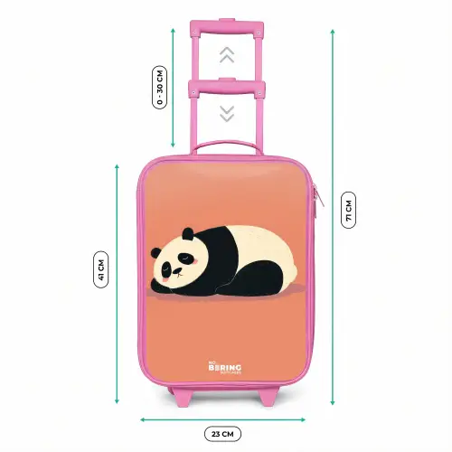 Panda - Slapen - Oranje Kinderkoffer - Roze klein -productfoto_formaten