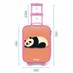 Panda - Slapen - Oranje Kinderkoffer - Roze klein -productfoto_formaten