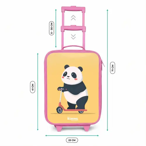 Panda - Step - Geel Kinderkoffer - Roze klein -productfoto_formaten