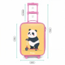 Panda - Step - Geel Kinderkoffer - Roze klein -productfoto_formaten