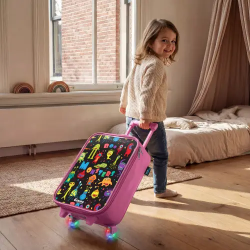 Patroon van monsters Kinderkoffer - Roze klein -sfeer1