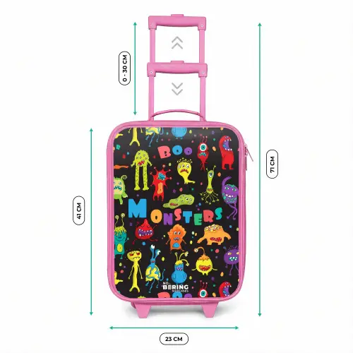 Patroon van monsters Kinderkoffer - Roze klein -productfoto_formaten
