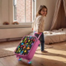 Patroon van monsters Kinderkoffer - Roze klein -sfeer1