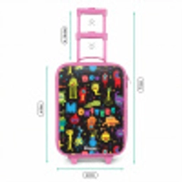 Patroon van monsters Kinderkoffer - Roze klein -productfoto_formaten