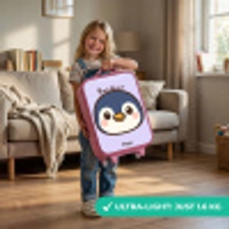 Pinguïn Kinderkoffer - Roze klein -sfeer2_EN